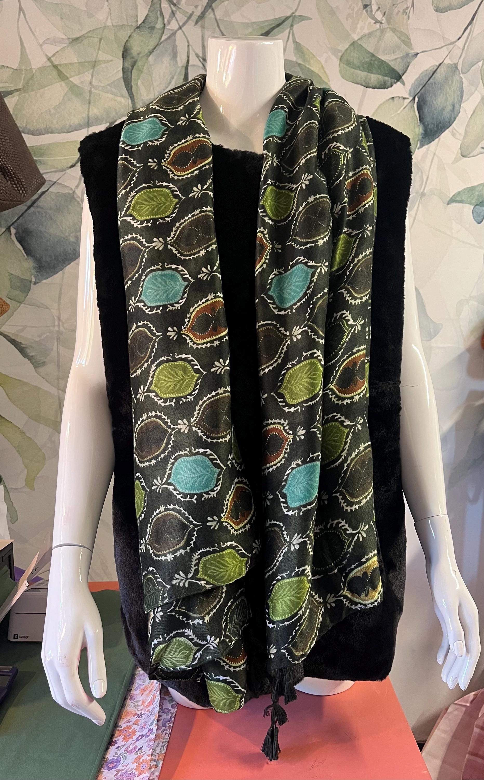 Beige floral scarf
