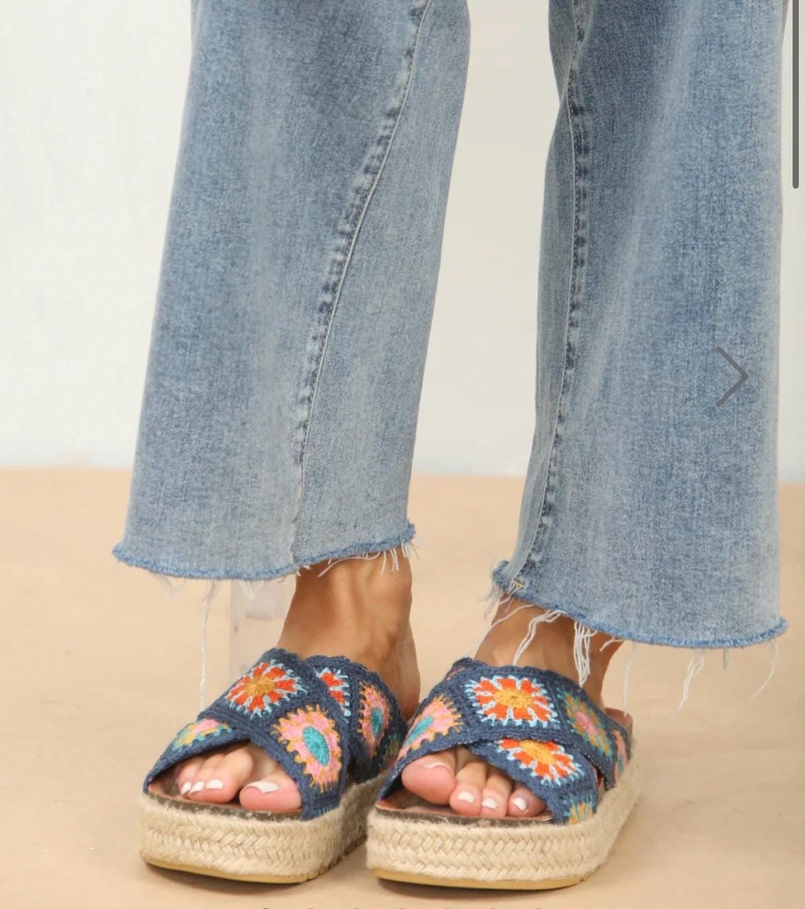 Blue crochet sandals