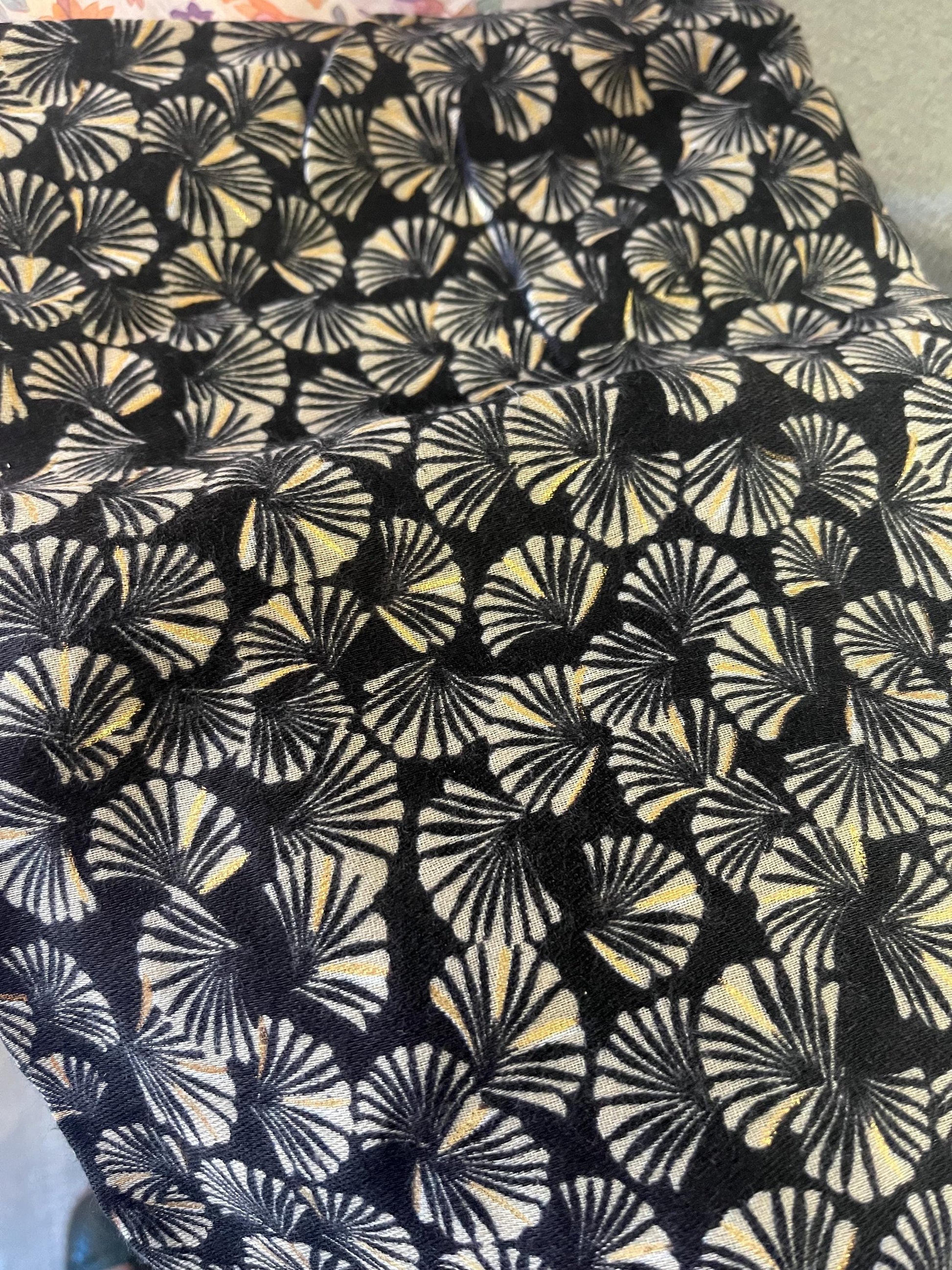 Black floral scarf