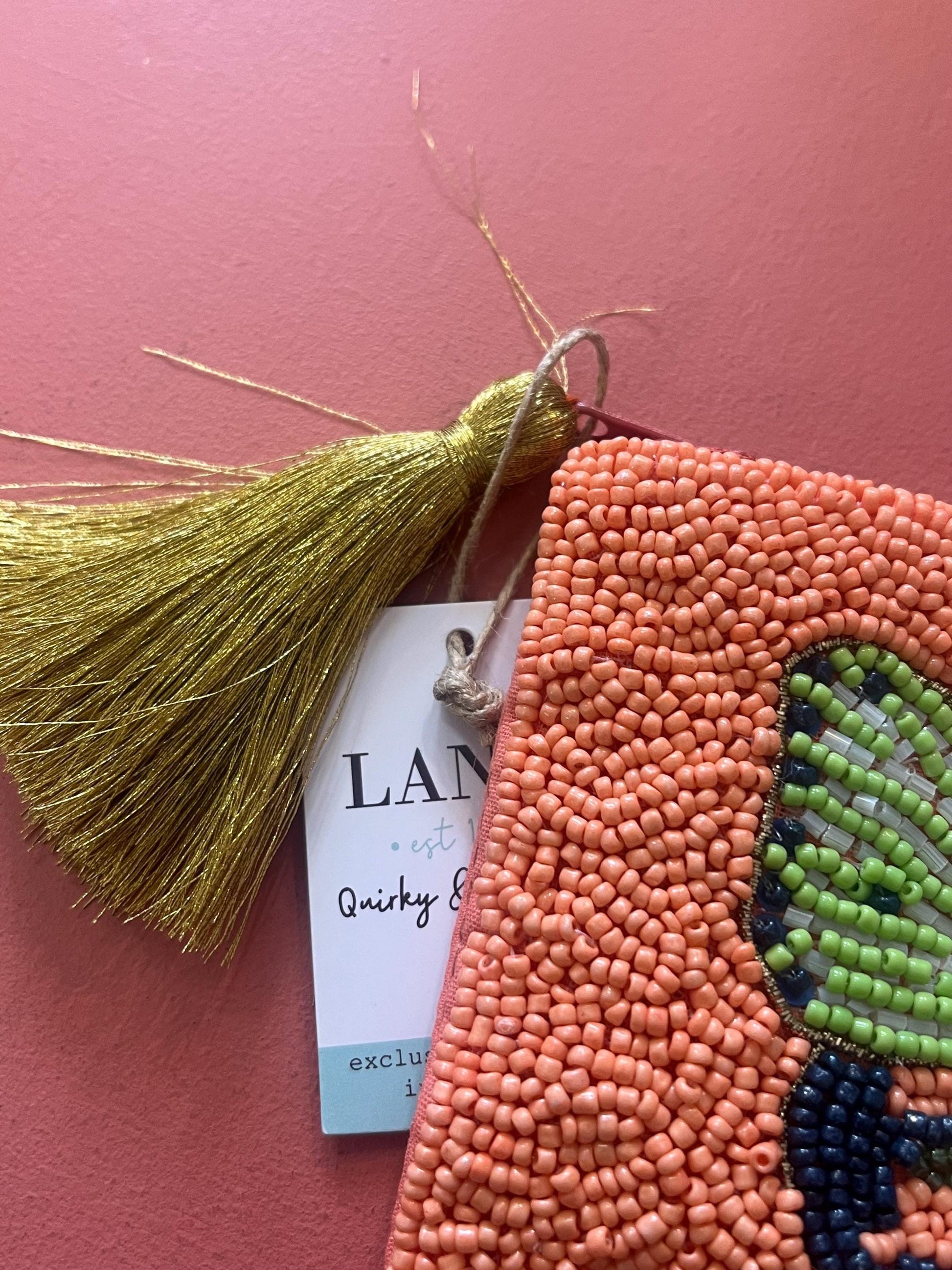 Beaded butterfly purse