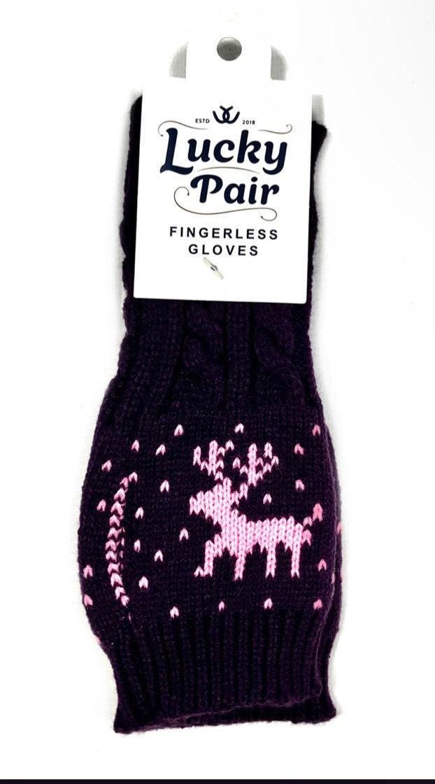 Christmas fingerless gloves