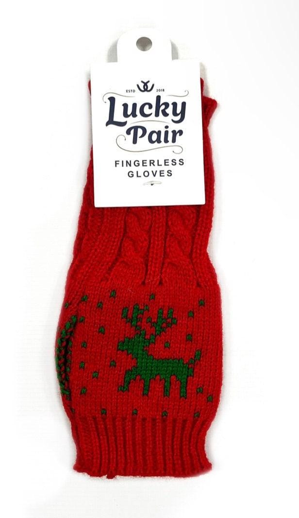 Christmas fingerless gloves